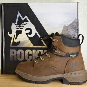 Rocky Worksmart 6” Waterproof Leather Composite Toe Work Boots size 8 W